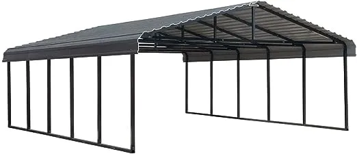 Arrow 20 ft. x 20 ft. Steel Horizontal Peak Carport without Floor Kit