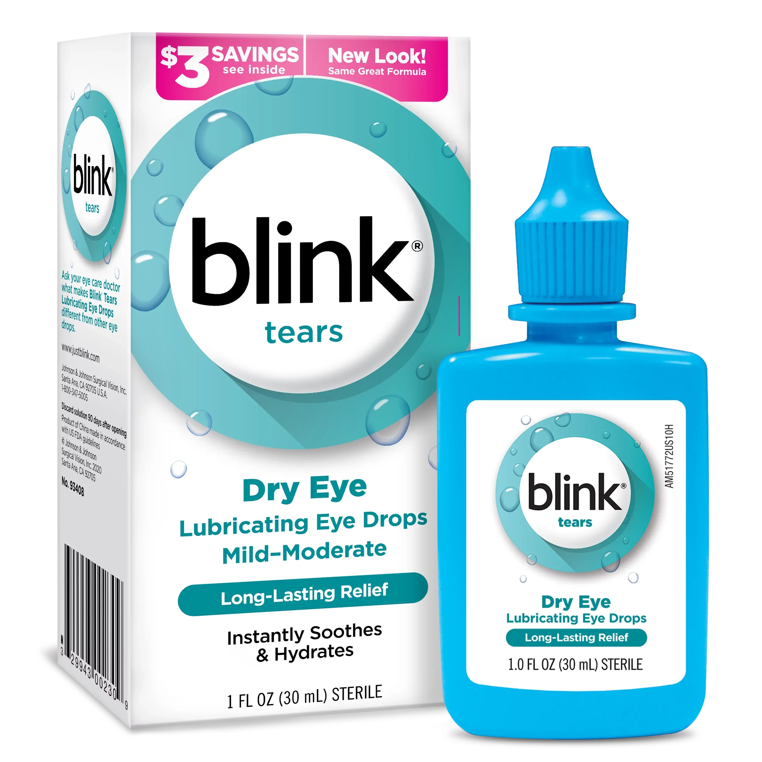 Blink Tears Lubricating Eye Drops, Mild Moderate Dry Eye, 1 fl oz