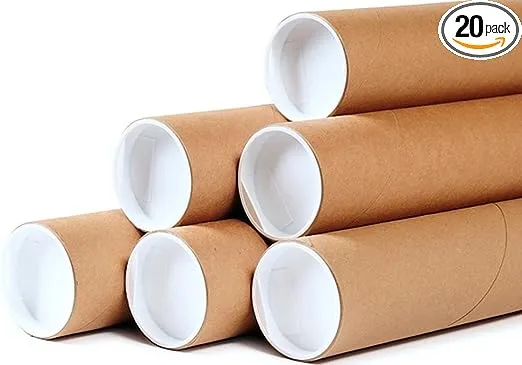 supplyhut 20 - 2'' x 24'' Round Cardboard Shipping Mailing Tube Tubes With End Caps (0-5302-5469-7)