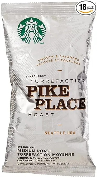 Starbucks Coffee, Pike Place, 2.5oz, 18/Box