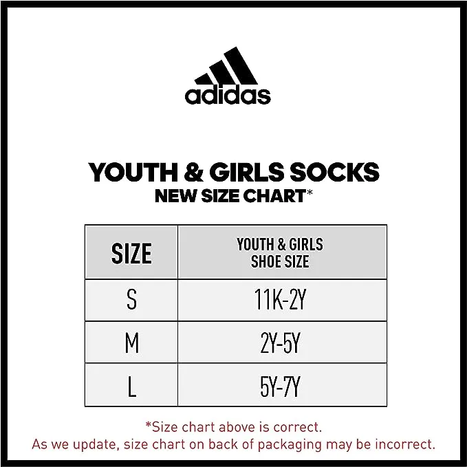 adidas Kids-Boy's/Girl's Cushioned Angle Stripe Quarter Socks (6-Pair), White/Grey/Light Onix Grey, Medium