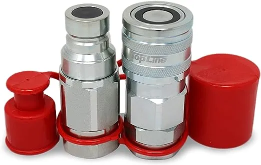 TL90 1” SAE Thread 1” Body Flat Face Hydraulic Quick Disconnect Coupler Set with Dust Caps