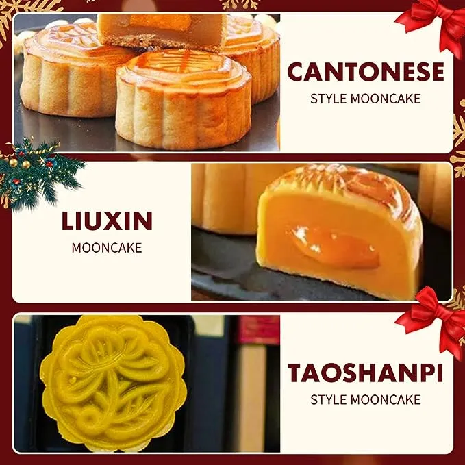 Barelove 12 Mooncake Mold Press Moon Cake Stamps Cookie BathBomb Mold, Mid Autumn Festival DIY Hand Press Pastry Tool Mooncake Maker Cutter with 12 Flower Patterns 曲奇 (50g+100g)