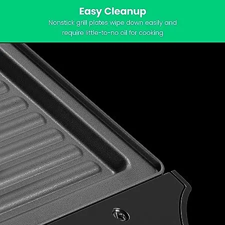 Chefman Portable Compact Grill, Dual Use Panini Press, Sandwich Maker, Electric Grill Griddle, Nonstick, Electric Indoor Grill, Countertop Panini Maker with Cord Storage, Locking Lid, Indicator Lights