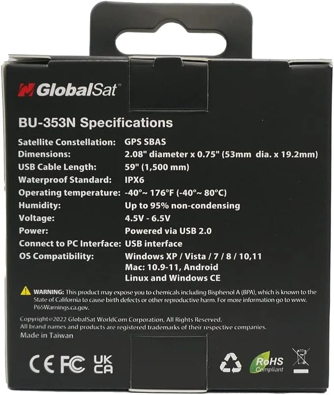 Globalsat BU-353N USB GPS Receiver