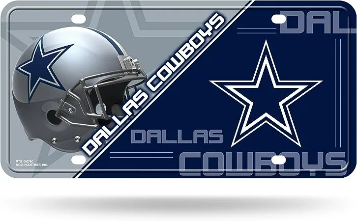 Rico Industries NFL Dallas Cowboys Unisex Dallas Cowboys License Plate Metaldallas Cowboys License Plate Metal, Team Color, One Size (6734513429)