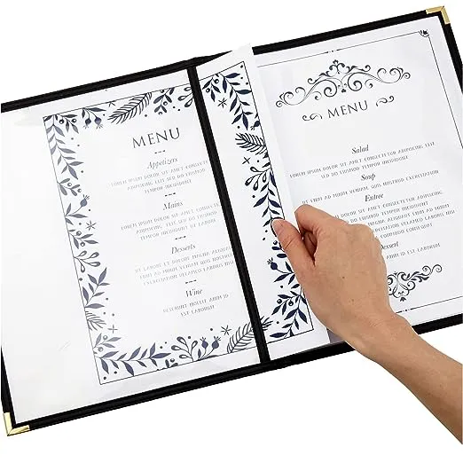 12-Pack Restaurant Menu Covers