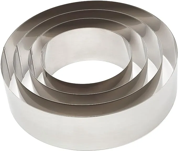 Juvale Round Cake Baking Rings, 4 Piece Set, 4 Sizes, Stainless Steel