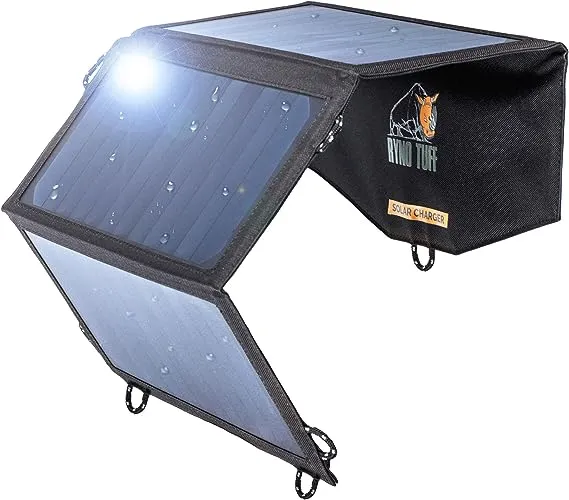 21W Lightweight Portable Solar Charger for Camping - Foldable Solar Powered Cells with 2 USB Ports To Fast Charge Smartphones, Tablets & Battery Packs -Charge While Hiking, Camping & Fishing