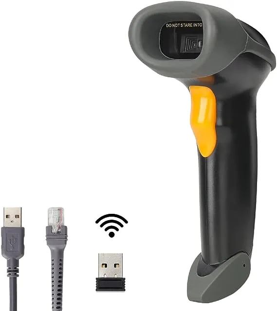 1D CCD 2.4g Wireless Bar Code Scanner Versatile 2 in 1 (Wireless+USB Wired ...