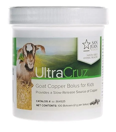 UltraCruz Goat Copper Bolus Supplement for Kid Goats, 100 Count x 2 Grams