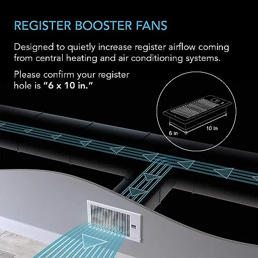 AC Infinity AIRTAP T6 Quiet Register Booster Fan