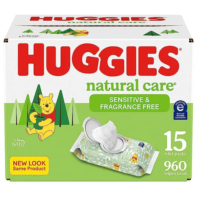 Huggies Natural Care Wipes, Sensitive - 2 refills [352 wipes]