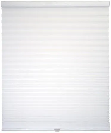 White Cordless Light Filtering Polyester 1 in. Pleated Shade 23 in. W x 72 in. L