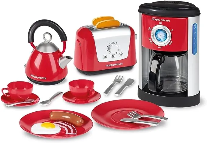 Casdon Morphy Richards Toys - Complete Kitchen Set - Toy Appliance Playset for Kids with Toaster, Coffee Maker, Kettle, Play Food & More - for Children Aged 3+