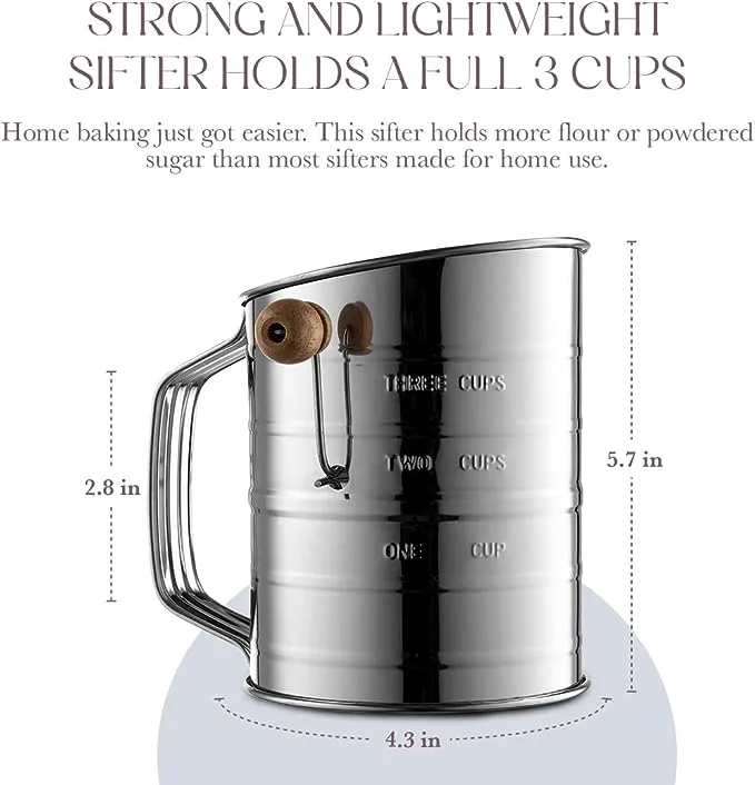 Bellemain Stainless Steel 3 Cup Flour Sifter