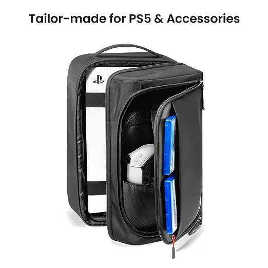 tomtoc Travel Backpack for PS5 Console, Accessories, Protective Carrying Case ...