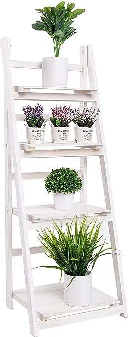 KODYCITY Plant Stand Indoor Flower Pot Pots Ladder Shelf Wood Foldable Tiered Corner Plants Stands Shelves Outdoor Clearance Planters Holder Rack for Patio Garden Home Living Room Decor