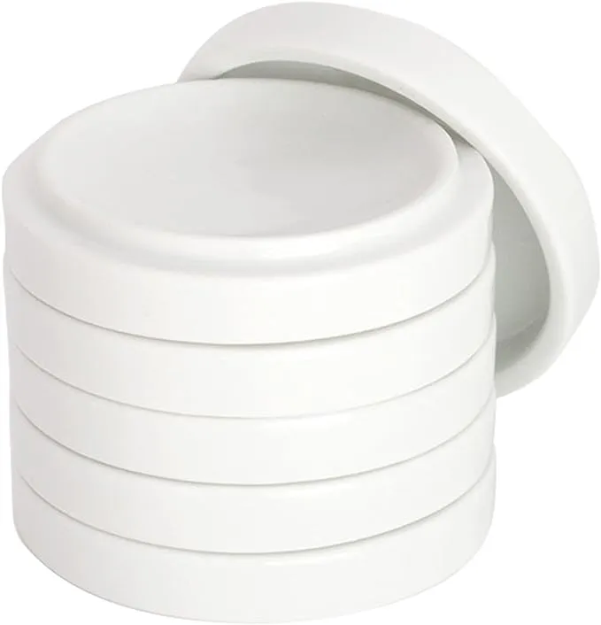 Richeson Nesting Porcelain Palette Set - Small x 1/2 inch x 3 inch, with 1 Lid, Set of 5, White