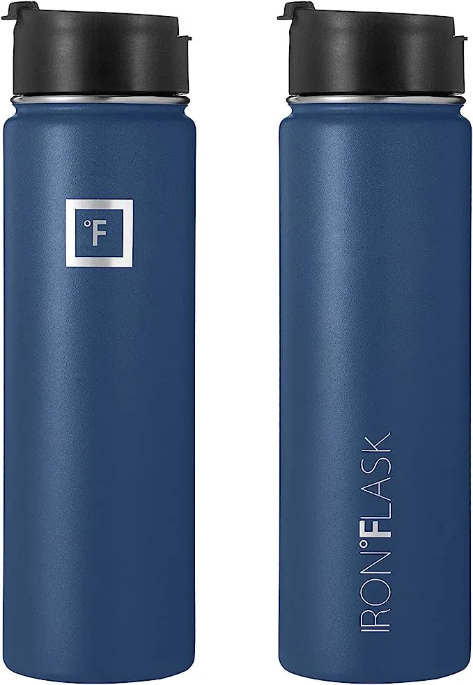 Iron Flask 運動水瓶 - 32 盎司（約 946.4 毫升），3 個蓋子（吸管蓋），防漏，真空隔熱不鏽鋼，雙層，保溫瓶，金屬食堂