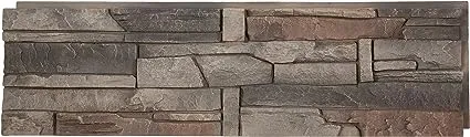 GenStone Faux Stone Siding Panel 12&#034; x 42&#034; x 1.25&#034; Composite Stacked Stone Kenai