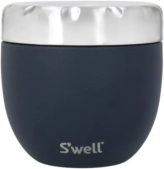 S'well Stainless Steel Triple-Layered Vacuum Eats 2-in-1 Nesting Food Bowls, 16 oz, Calacatta Gold