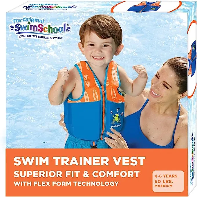 Swim School Deluxe Swim Trainer Vest Child Ages 2 to 4 Years Chin &amp; Head Support