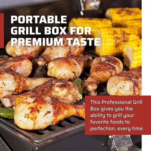 Camp Chef Deluxe BBQ Grill Box - Outdoor Grill Box for Grill Accessories - 14" x 16" - Black