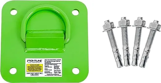 FRONTLINE FALL PROTECTION COP01 Concrete and Steel D-Ring Reusable Anchor Plate | Concrete Walls,Ceilings,Columns | ASTM rated steel | OSHA & ANSI Compliant