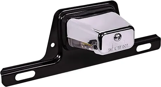 TRUE MODS Trailer LED License Plate Light [Bracket Mount] [DOT FMVSS 108] [SAE L] [Chrome-Finish] [Waterproof] [12V DC] License Tag Lights for UTV ATV Trailer Truck RV Boat