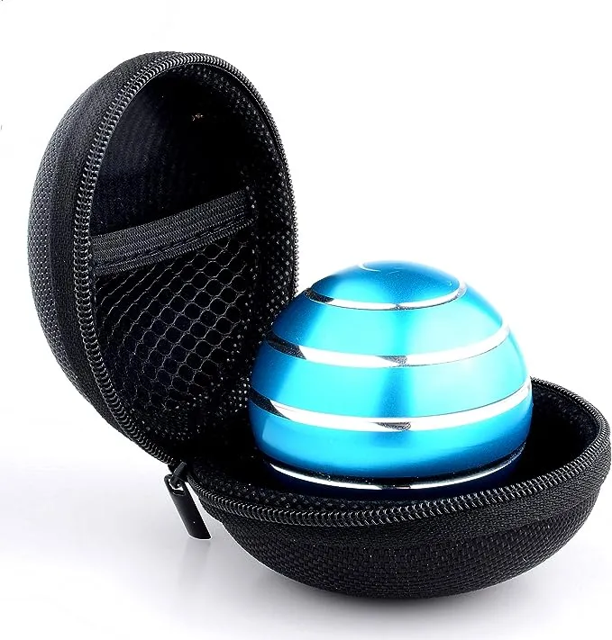 Kinetic Desk Toys， Full Body Optical Illusion Spinner Ball， Large Longer Time Spinning Top, Ideal for Parties, Holidays, classrooms or for use as Office Toys-with Storage Bag