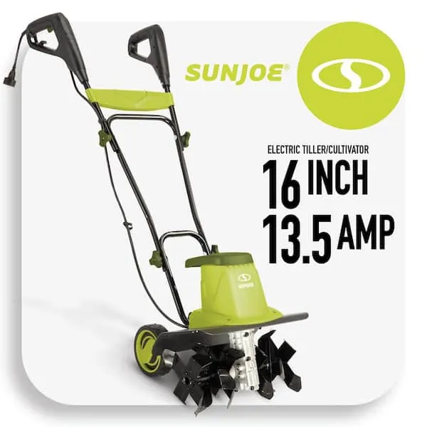 Sun Joe 13.5 Amp 16 in. Electric Tiller/Cultivator with 5.5 in. Wheels TJ604E