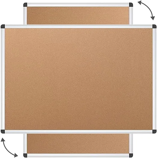 VIZ-PRO Cork Notice Board, 36 X 24 Inches, Silver Aluminium Frame