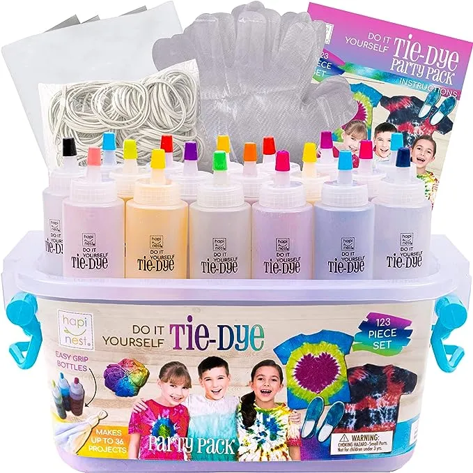 Hapinest Tie Dye Party Kit Arts and Crafts Gifts for Kids Girls and Bo