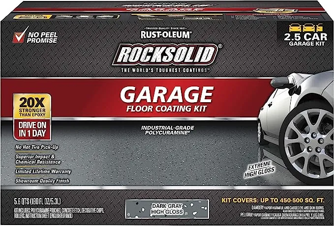 Rust-Oleum 293515 RockSolid Polycuramine Garage Floor Oil Coating, 2.5 Car Kit, Tan, 180 fl oz (Pack of 1)