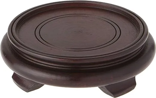 Bard's Dark Wood Decorative Base, 1.625" H x 5.875" W x 5.875" D (4.5" Display Diameter)