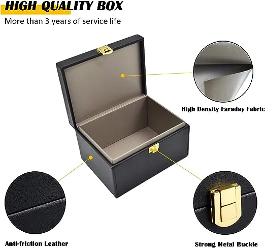 briidea Faraday Box Key Fob Protector, RFID Signal Blocking Box, Faraday Box Signal Blocking Shielding Box for Car Key