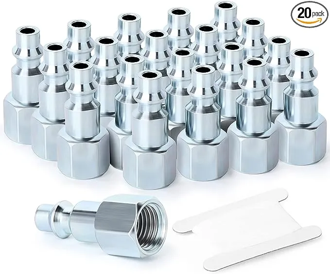 GASHER 1/4-Inch NPT Male Industrial Air Plug, Pneumatic Plugs 300PSI (10-Pack)