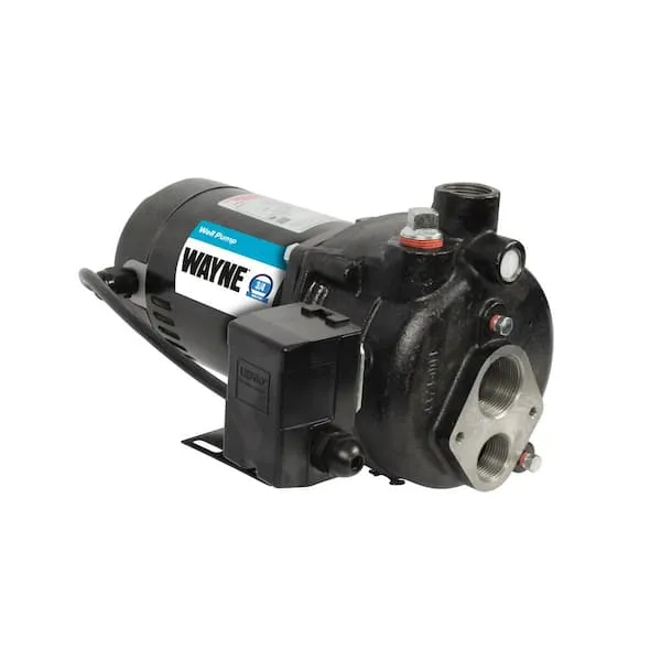 WAYNE CWS75 - 3/4 HP Cast Iron Convertible Jet Well Pump - Up to 462 Gallons Per Hour - Heavy Duty Jet Well Pump,Black