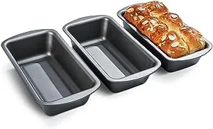 HONGBAKE 3 Pack Bread Pan for Baking Loaf Pan Set, 1 lb Loaf Pan with Wide Grips Nonstick Bread Tin 3 Pack, 8.5 x 4.5 Inches Perfect for Homemade