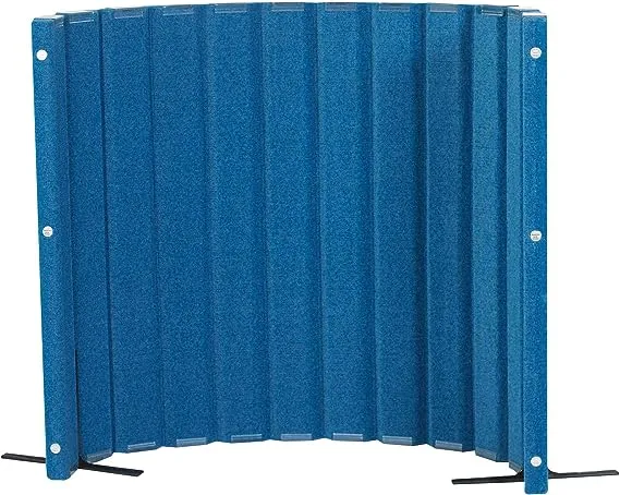 Angeles 48" x 6' Quiet Divider With Sound Dampening Panels, Freestanding Room Divider Wall, Blueberry