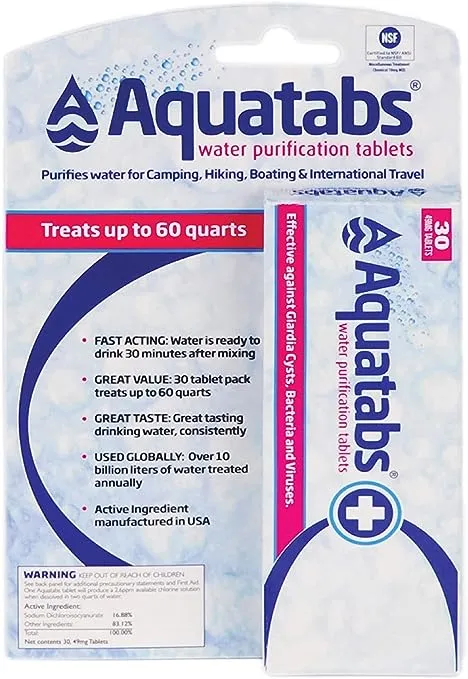 MSR Aquatab Water Purficiation Tablets 30 Count