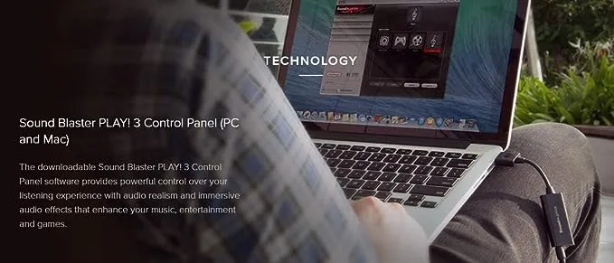 Creative Labs Sound Blaster Play! 3 External USB Sound Adapter for Windows and Mac. Plug and Play (No Drivers Required). Upgrade to 24-Bit 96Khz Playback