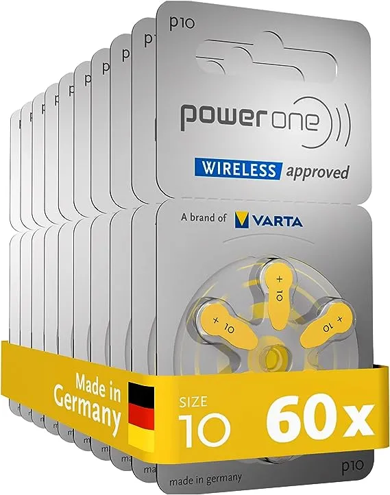 Power One Size 10 PR70 Zinc Air Hearing Aid Battery (60 Batteries)