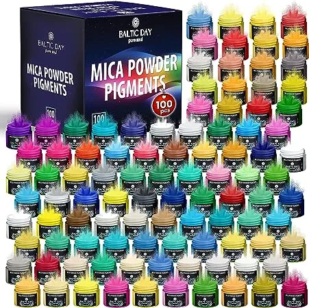 Mica Powder, 100 Colors - 10 Chameleon Mica Powder for Epoxy Resin 10g/Bottle - Resin Colorant for Lip Gloss, Soap Making, Candle, Nail, Bath Bomb, Paint, Car Freshies