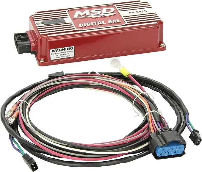 NEW MSD DIGITAL DIGITAL 6AL IGNITION CONTROL BOX WITH REV LIMITER,RED,520-540V,11,000 RPM RANGE,8"L X 4"W X 1.825"H,COMPATIBLE WITH 4-6-8 CYLINDER