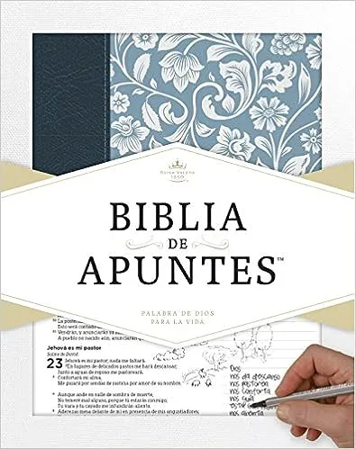 RVR 1960 Biblia de apuntes - Azul - Piel genuina y tela impresa (Spanish Edition) 