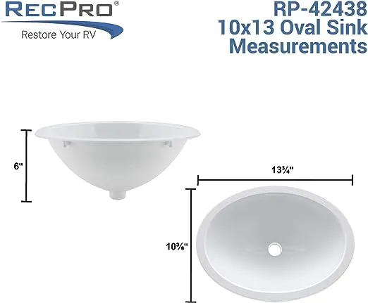 RecPro RV Oval Single Bowl Sink