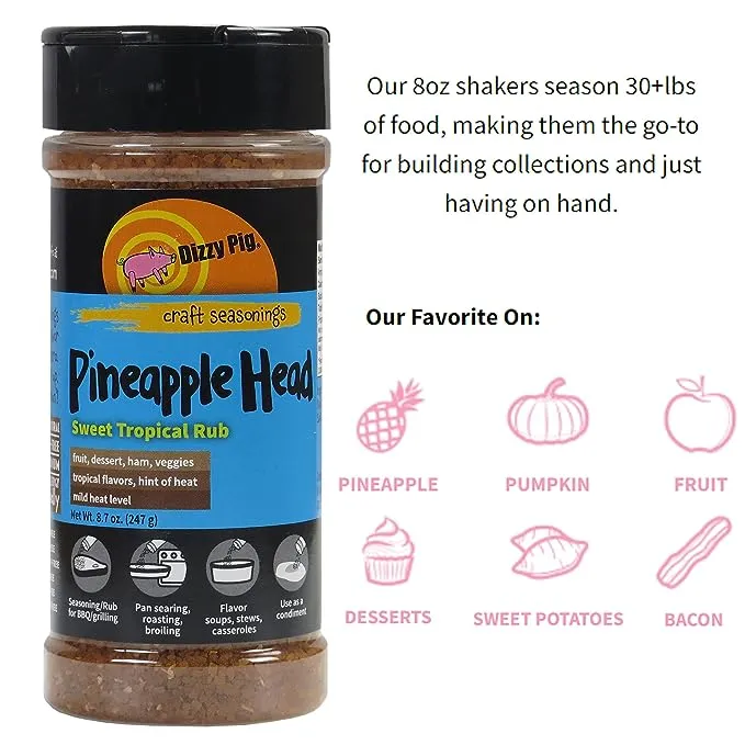 Dizzy Pig DP-PH-8 BBQ Rub Pinapple Head Sweet Tropical 8.7 oz