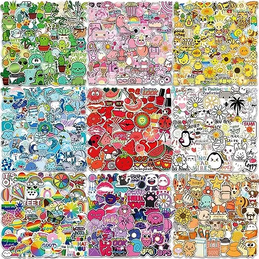 600 PCS Cute Stickers for Kids,Waterproof Water Bottle Stickers for Kids Boys Girls,Kawaii Stickers for Laptop Hydroflask Skateboard Computer Phone